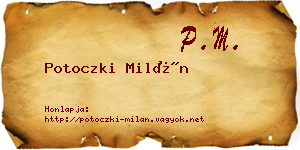 Potoczki Milán névjegykártya
